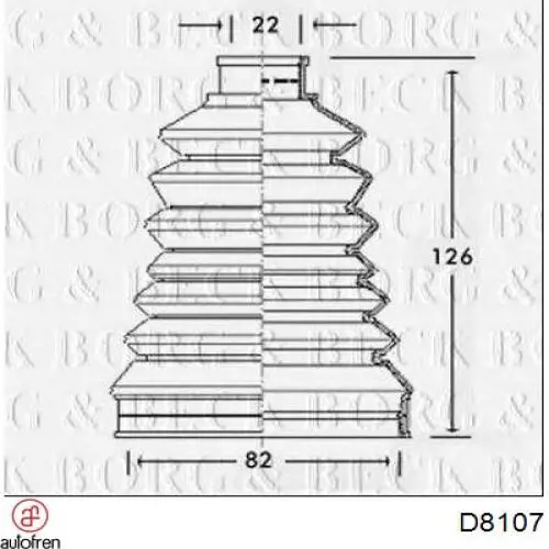Купити D8107 Autofren Пильник шарніра приводу