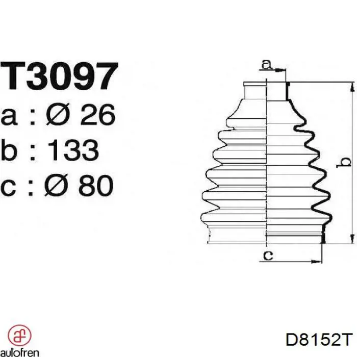 Купити D8152T Autofren Пильник шарніра приводу