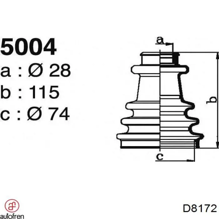 Пильник ШРУСа зовнішній D8172 Autofren