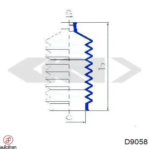 Пильник рульової рейки правий Autofren D9058