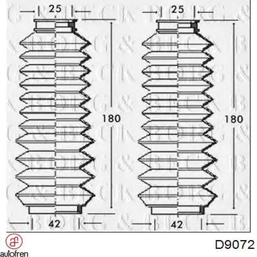 Пильник рульової рейки D9072 Autofren