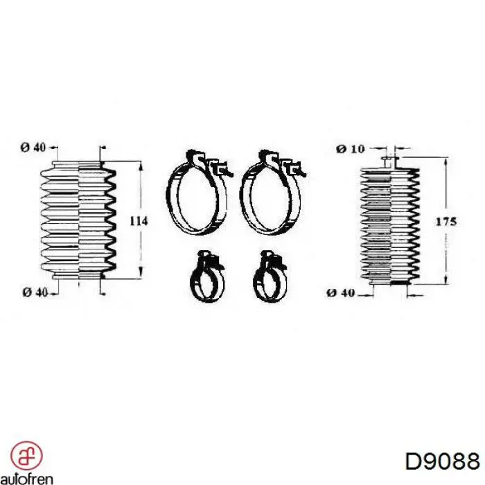 Пильник рульової рейки лівий Autofren D9088