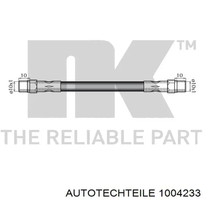 Шланг гальмівний передній Autotechteile 1004233 ціна, від 5.22 USD