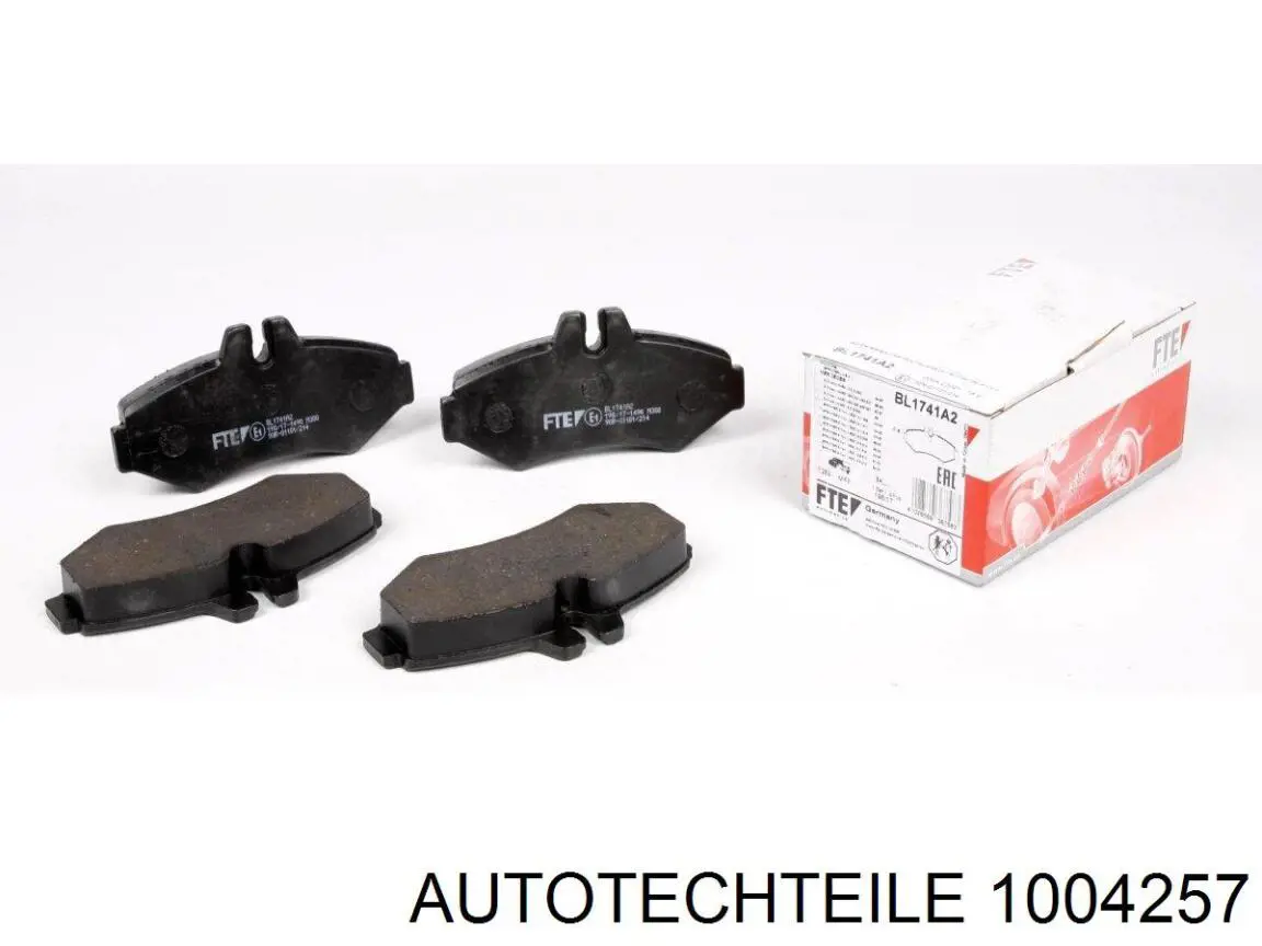 1004257 Autotechteile Колодки гальмівні задні, дискові