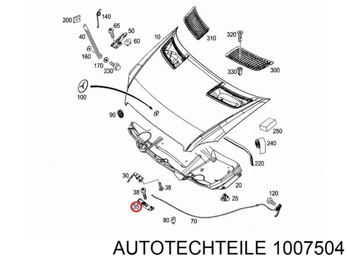 Купити 1007504 Autotechteile Трос капота