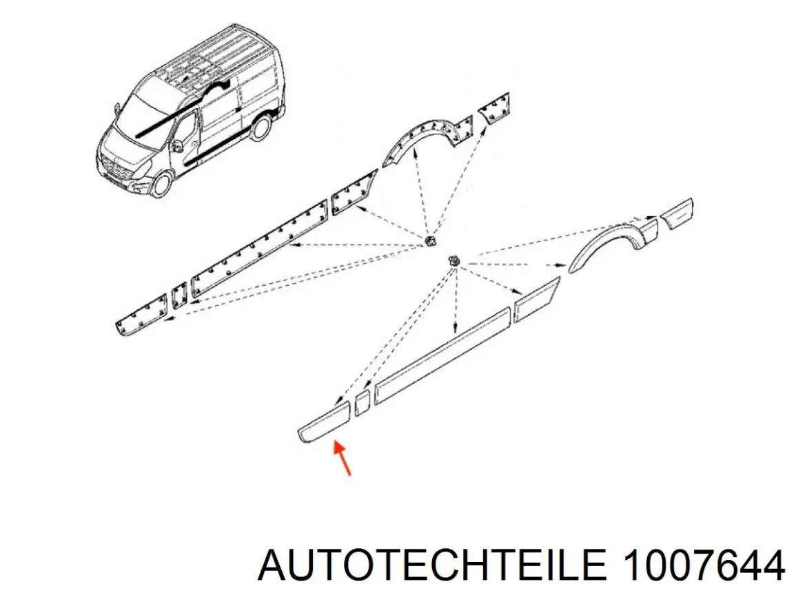 Ролик двері бічної/зсувної, лівий нижній 1007644 Autotechteile