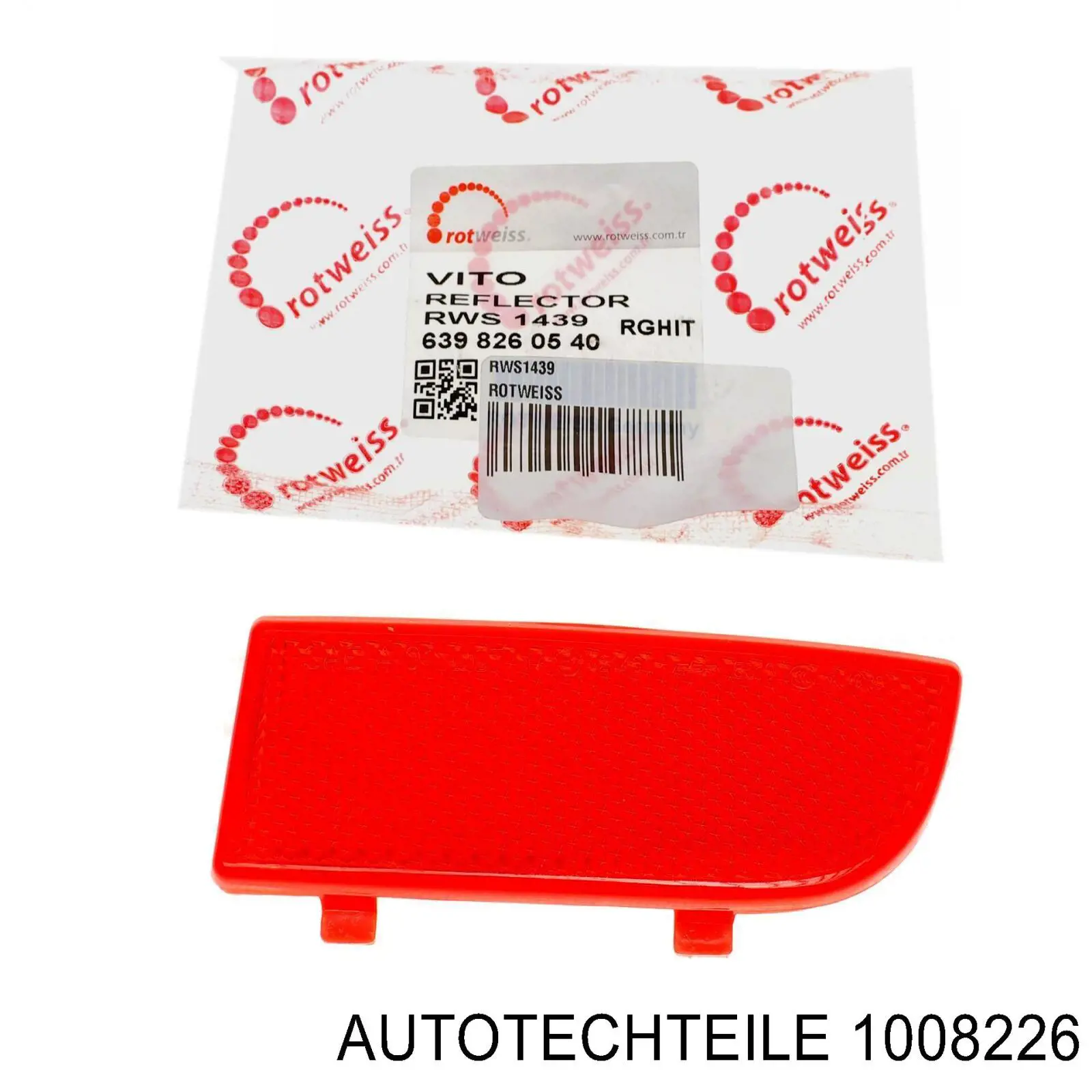 1008226 Autotechteile катафот (відбивач заднього бампера, правий)