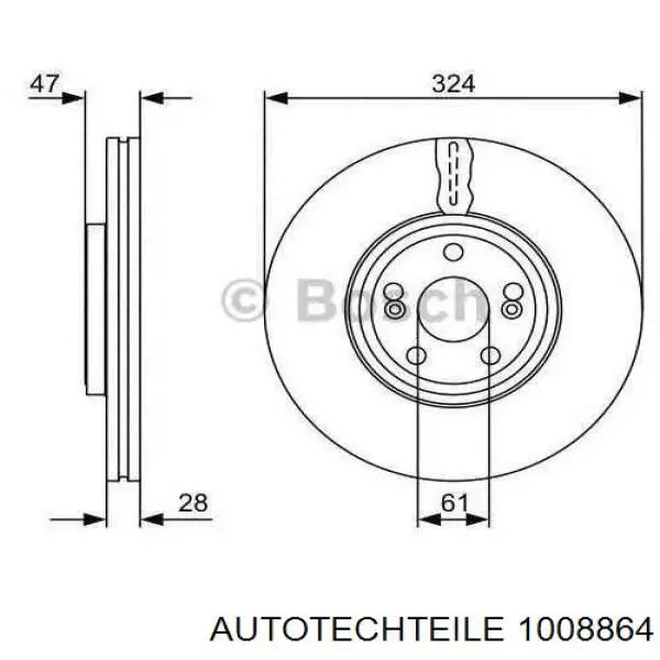 Купити 1008864 Autotechteile Трос капота