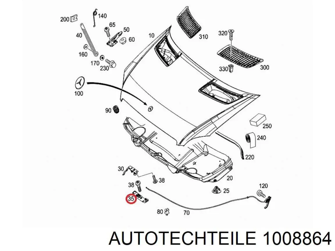 Трос капота 1008864 Autotechteile