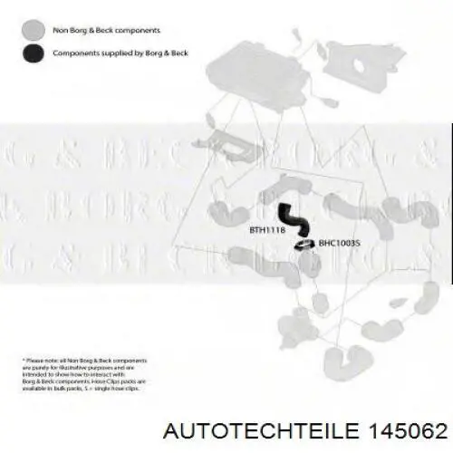 145062 Autotechteile шланг/патрубок интеркуллера, нижній лівий