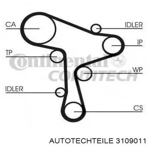 Натягувач ременя ГРМ Autotechteile 3109011 ціна, від 19.28 USD
