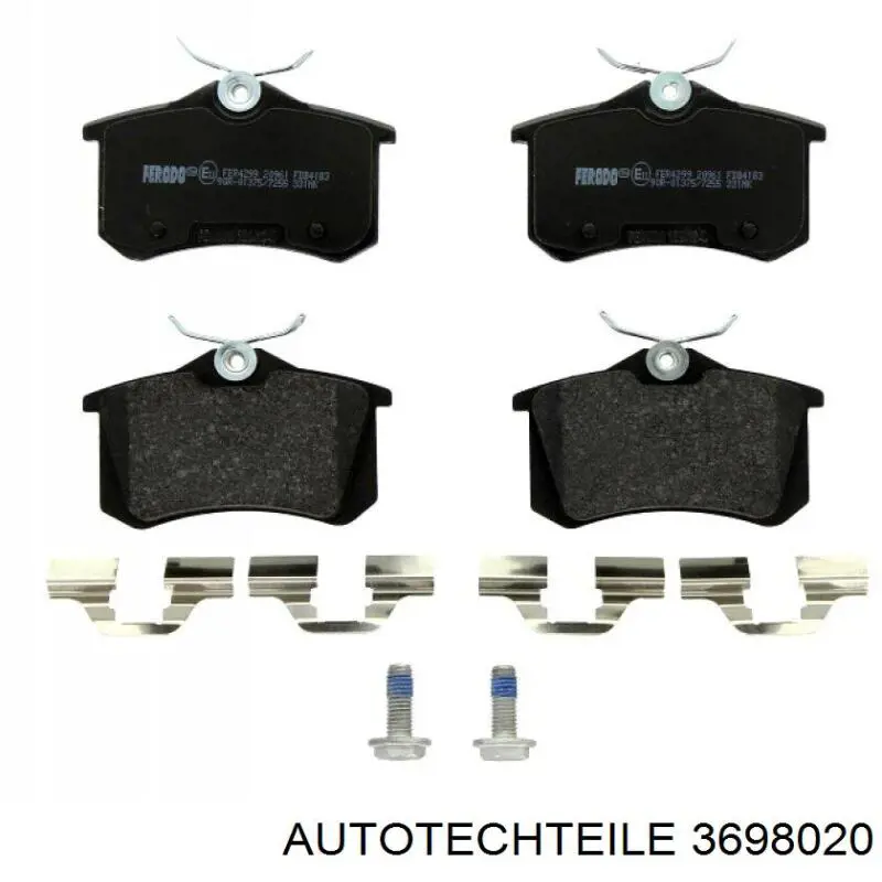 Задні гальмівні колодки Autotechteile 3698020 ціна, від 14.28 USD