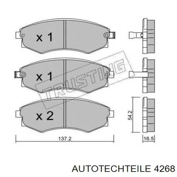 Купити 4268 Autotechteile Задні колодки