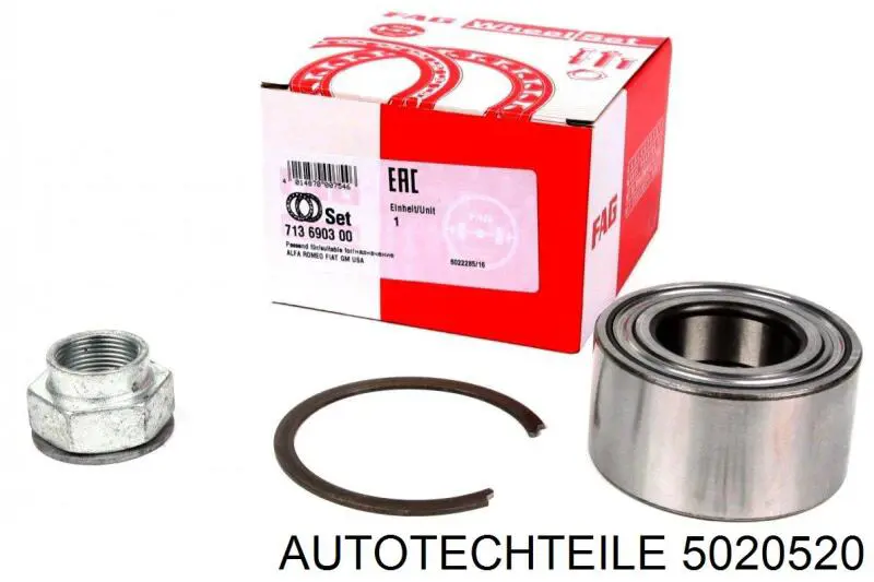 Комплект підшипник маточини передньої Autotechteile 5020520 ціна, від 17.88 USD