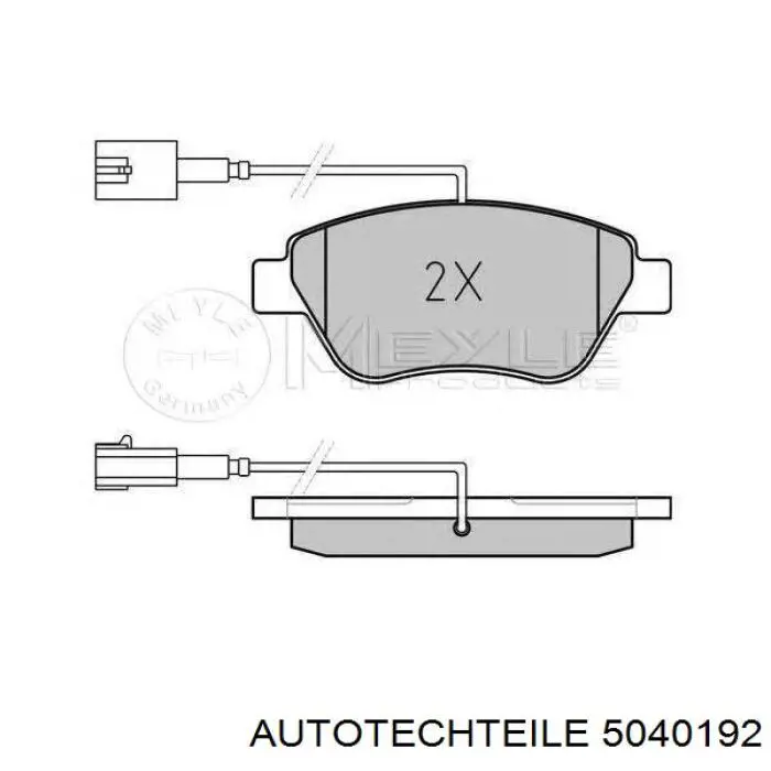 Купити 5040192 Autotechteile Колодки гальмівні передні, дискові