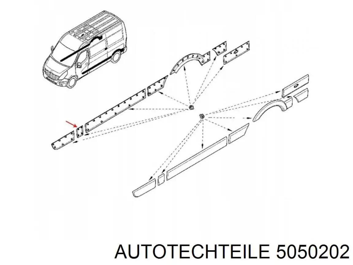 Молдинг передньої правої двері Autotechteile 5050202 ціна, від 9.92 USD