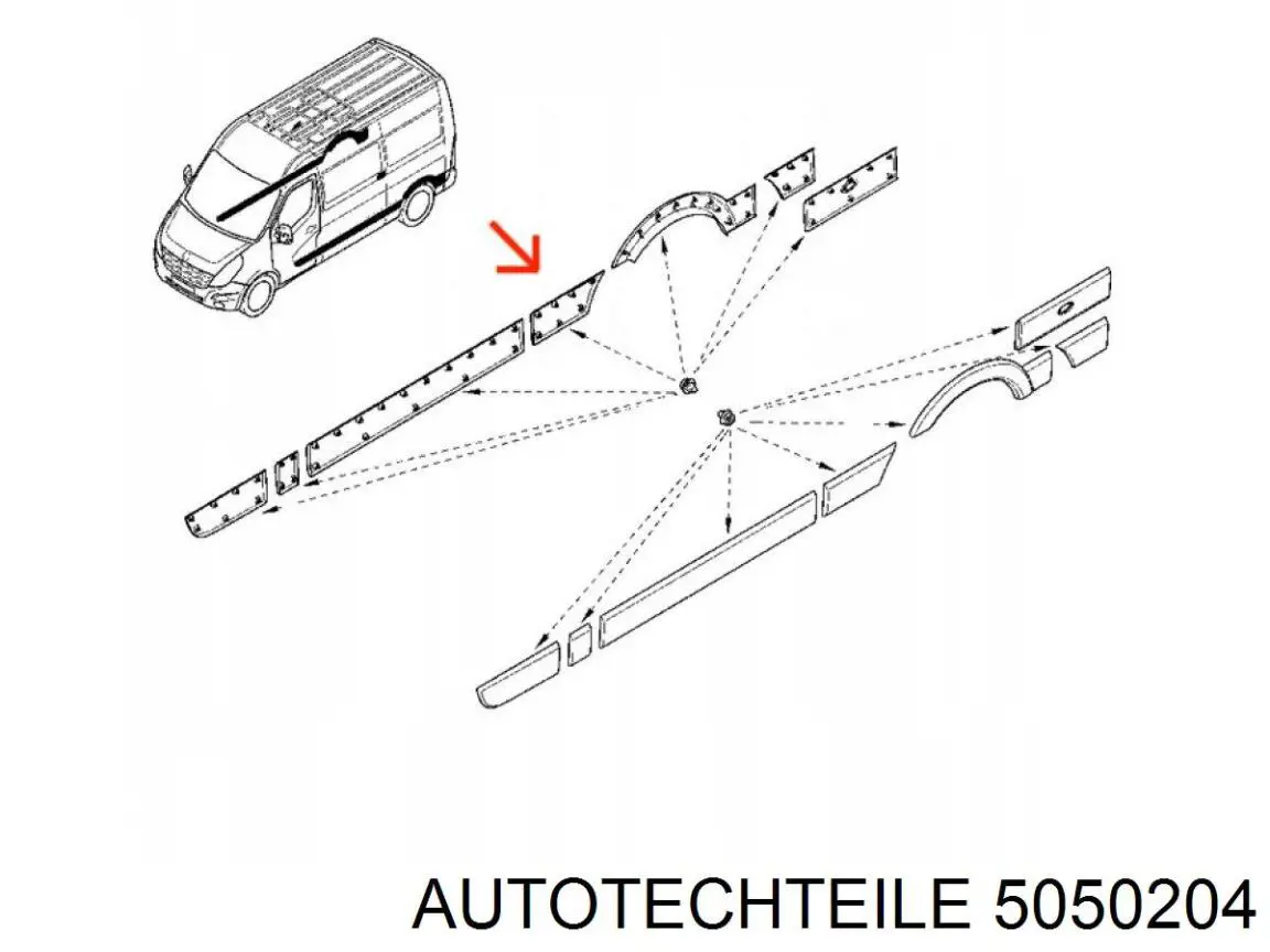 5050204 Autotechteile Накладка заднього правого крила