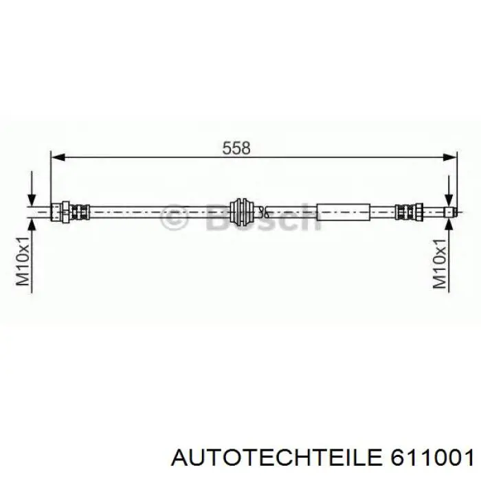 611001 Autotechteile Гнучка гальмівна трубка передня