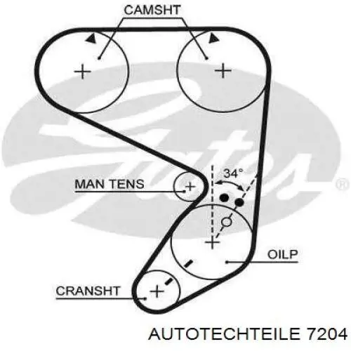 7204 Autotechteile Петля-зачіп (відповідна частина) замка двері передньої