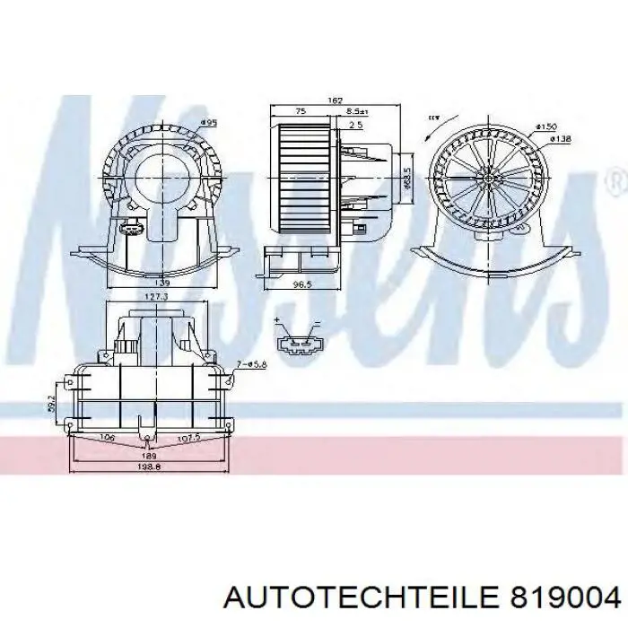 Вентилятора пічки 819004 Autotechteile
