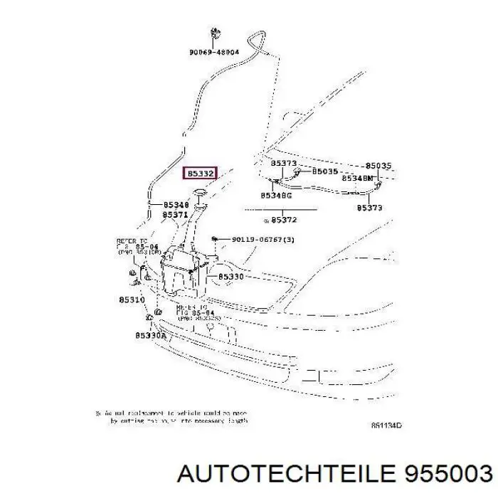 Кришка бачка омивача 955003 Autotechteile