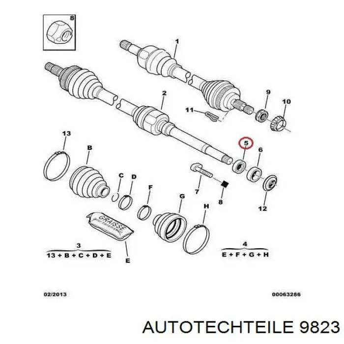 Підвісний підшипник карданного валу K68066178AA Fiat/Alfa/Lancia