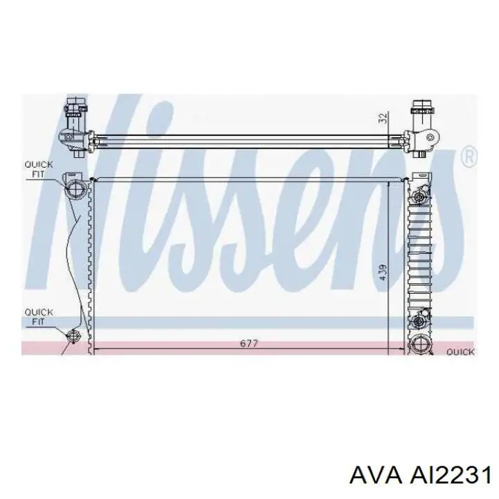 AI2231 AVA Радіатор охолодження двигуна