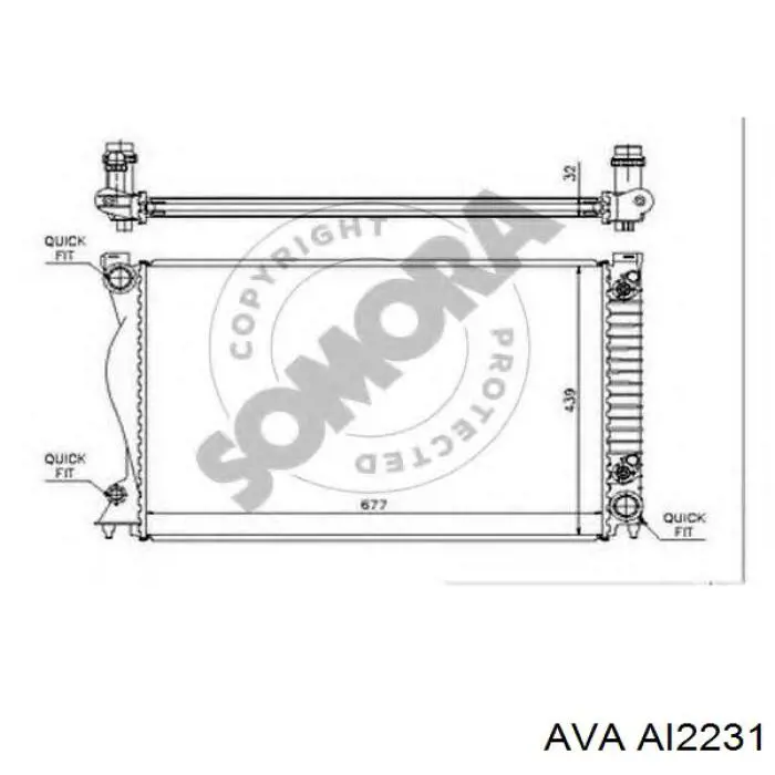 Купити AI2231 AVA Радіатор двигуна
