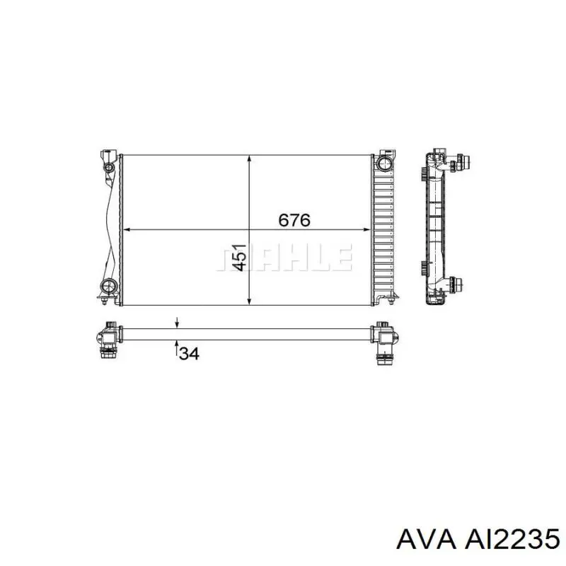 Радіатор основний AVA AI2235 ціна, від 123.13 USD