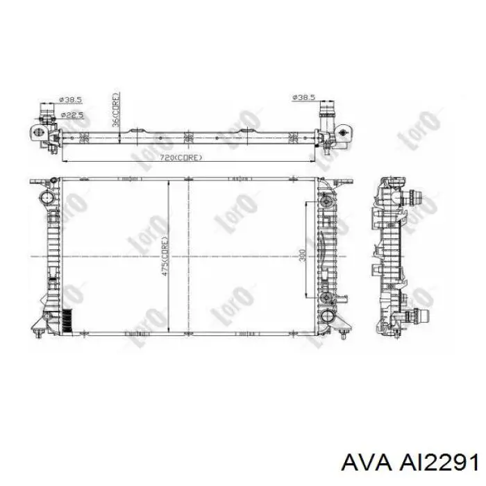 AI2291 AVA радіатор охолодження двигуна