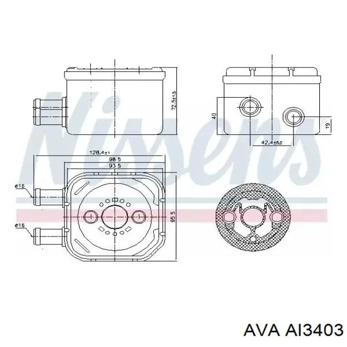 Масляний радіатор охолодження рідини АКПП AVA AI3403