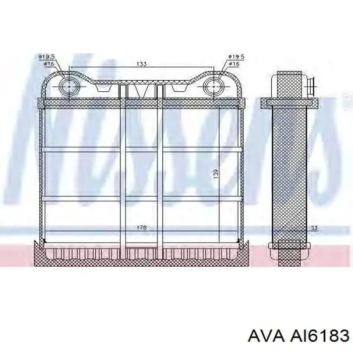 Радіатор пічки (обігрівача) AVA AI6183 ціна, від 27.97 USD