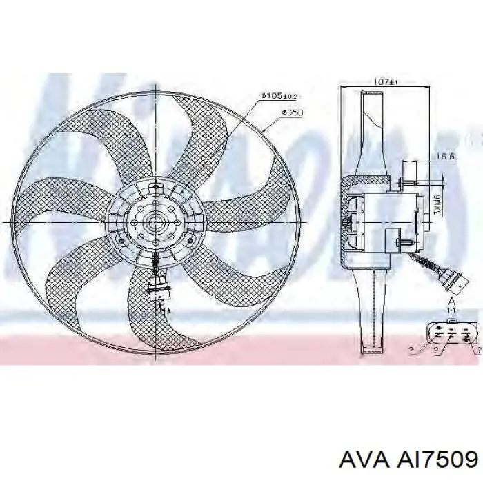 Вентилятор охолодження AVA AI7509