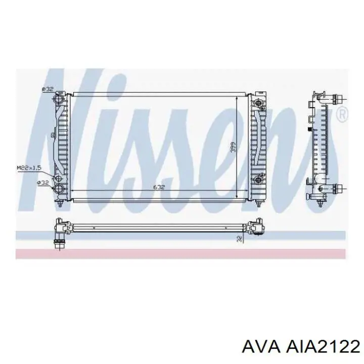 AIA2122 AVA радіатор охолодження двигуна