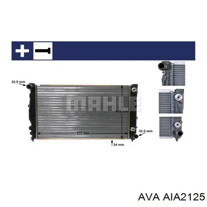 Купити AIA2125 AVA Радіатор двигуна