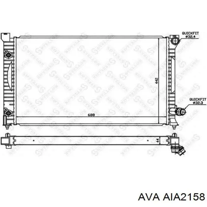 AIA2158 AVA радіатор охолодження двигуна