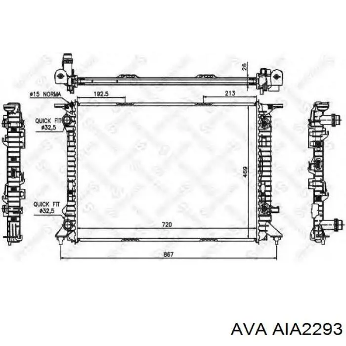 Купити AIA2293 AVA Радіатор двигуна