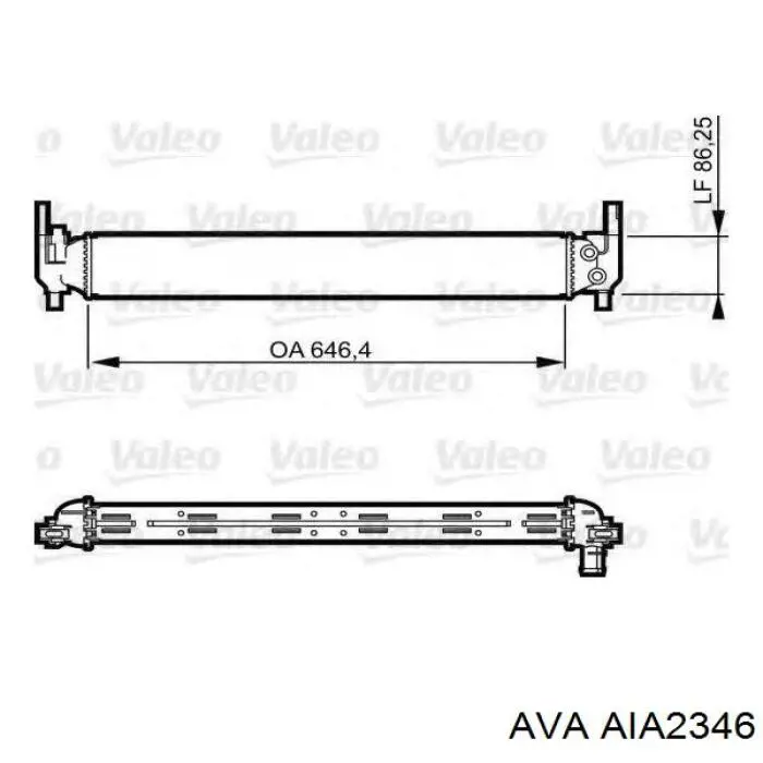 AIA2346 AVA Радіатор охолодження двигуна, додатковий