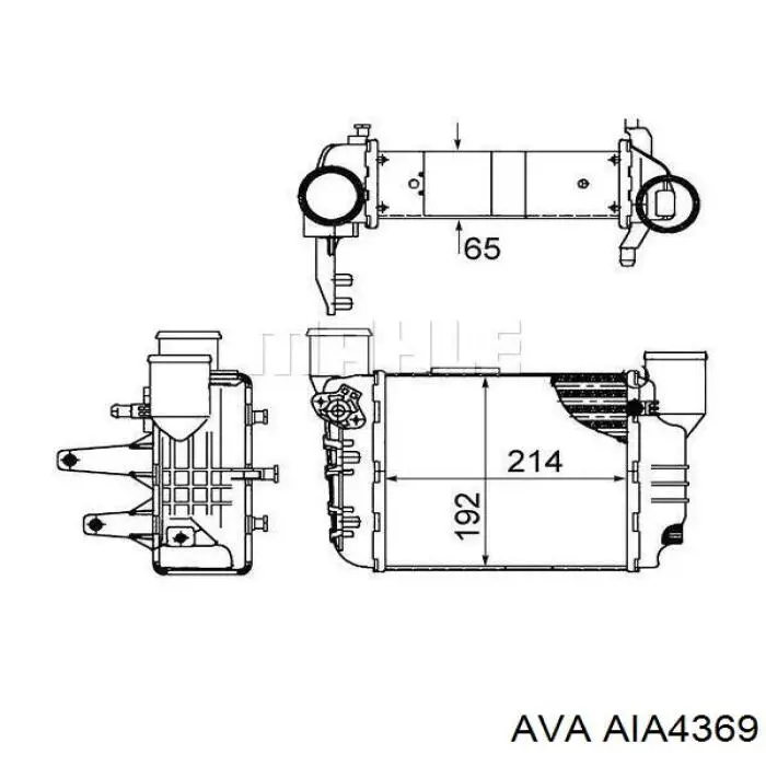 Система охолодження наддувочного повітря AVA AIA4369 ціна, від 71.26 USD
