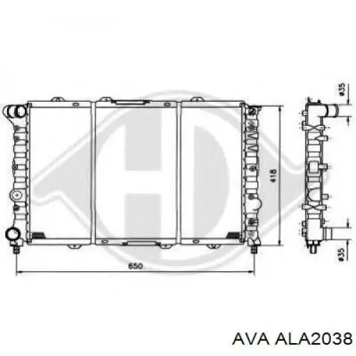 Радіатор охолодження AVA ALA2038