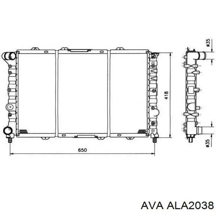 ALA2038 AVA Радіатор охолодження двигуна