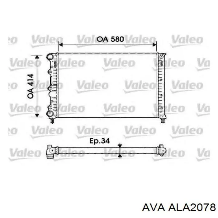 ALA2078 AVA Радіатор охолодження двигуна