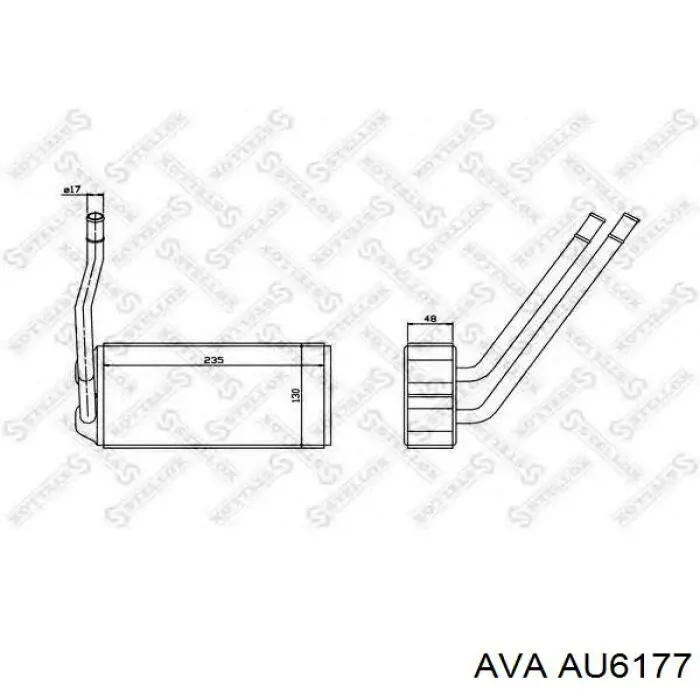 Радіатор пічки (обігрівача) AVA AU6177 ціна, від 38.26 USD