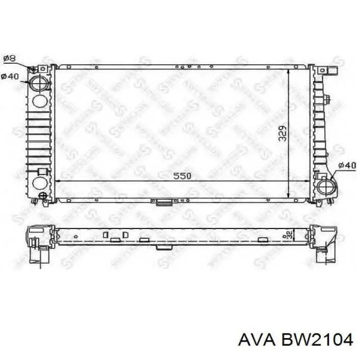 BW2104 AVA радіатор охолодження двигуна