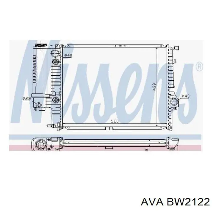 BW2122 AVA радіатор охолодження двигуна