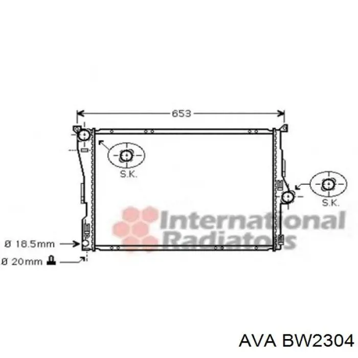 BW2304 AVA Радіатор охолодження двигуна