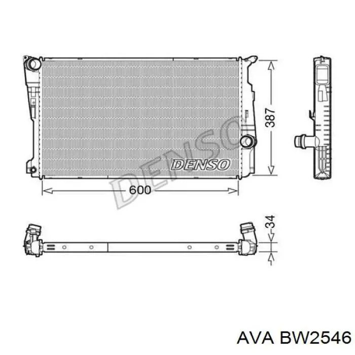 Радіатор основний AVA BW2546 ціна, від 99.55 USD
