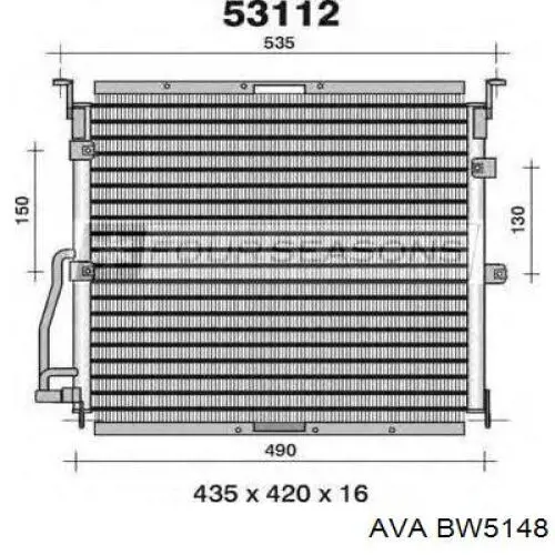 Радіатор кондиціонера BW5148 AVA