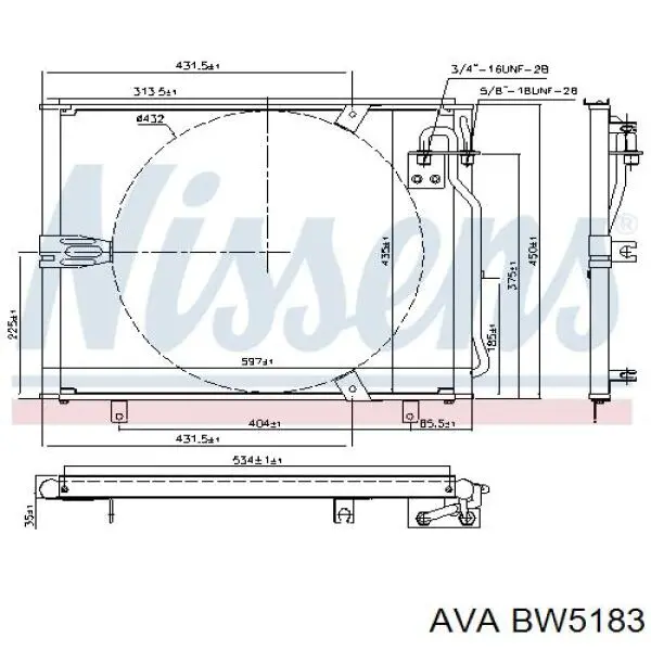 Конденсатор кондиціонера AVA BW5183 ціна, від 95.68 USD