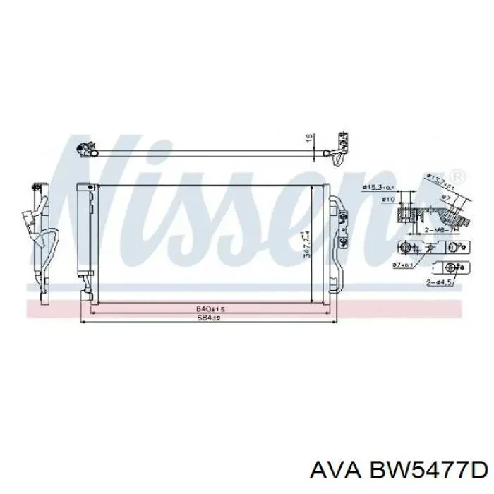 Купити BW5477D AVA Радіатор системи охолодження кондиціонера